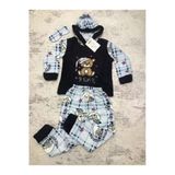 Tarık Kapüşonlu Kız Çocuk Polar Welsoft Pijama Takımı Göz Bandı Ile Birlikte Bear