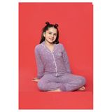Tarık Kız Çocuk Boydan Düğmeli Kışlık Polar Pijama Takımı