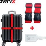 Tarix 2 Adet Kırmızı Valiz Kemeri + 1 Adet Beyaz Valiz Etiketi