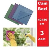 Tarix Mikrofiber Cam Bezi 40X40CM 3'lü Set - cam bezi 3lü set