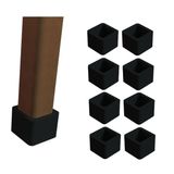 Tarix sandalye pabucu,Masa,koltuk,tabure ayak kılıfı 8 adet Siyah (25x25Kare)