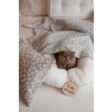 Tarkito Organic tarkitoorganic.com-Organik Müslin 4'lü Set, 120x120cm Müslin Örtü, Yastık Kılıfı, Müslin Kese Çanta, Ahşap Anı Kartı (Leopar)