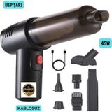 Tarkmats Harley-Davidson Night Road Usb Kablosuz Emiş Ve Üflemeli Şarjlı Oto El Süpürgesi Siyah