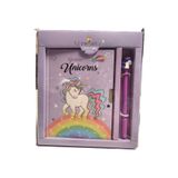 Taros Kilitli Hatıra Defteri Lila Unicorn Jel Kalem Hediyeli 7115
