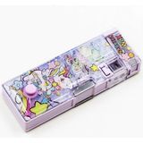 Taros Unick Color 2 Gözlü Fonksiyonel Kalem Kutusu (Su Oyunlu) - Lila-Unicorn