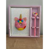 Taros -Unick Color Elegans Puffy Unicorn Simli Hatıra Defteri ve Unicorn Kalem Seti