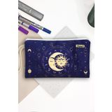 Tarot Ay Güneş Desenli Kalem Kutusu Yıkanabilir Bez Kalemlik