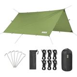 Tarp Gölgelik Tente, Taşınabilir Örtü Branda Çok Işlevli Outdoor Açık Hava Kamp Seyahat Tente Branda Güneşlik Karavan Tente Yan Çadır Gölgelik - 300X300 cm - Yeşil