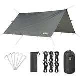 Tarp Gölgelik Tente, Taşınabilir Örtü Branda Çok Işlevli Outdoor Açık Hava Kamp Seyahat Tente Branda Güneşlik Karavan Tente Yan Çadır Gölgelik - 300X400 cm - Gri