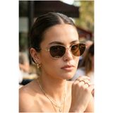 TARSS Grace Gold İnce Metal Cat Eye Güneş Gözlüğü | UV400 Kahve Cam