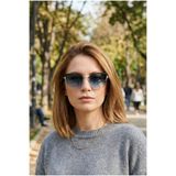 TARSS Sophia Black Metal Cat Eye Güneş Gözlüğü |Mavi Desenli İnce Şık Detaylar