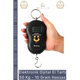 #Tartı Dijital El Kantarı LCD Ekran Portatif Kancalı Pratik 50 Kg Terazi Tartı 10 Gram Hassas - 1 Ad