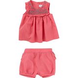 Tartine et Chocolat Narçiçeği Kolsuz Tunik ve Bloomer Şort Kız Bebek 2'li Set - Standart - 9 Ay