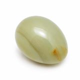 Taru Pasaj Oniks Doğal Taş Yumurta Obje, El Yapımı, Parlak Cilalı, 7x5 cm, Dekoratif Biblo (Su Yeşili)
