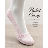 Tarz Babet Çorap Dantelli Silikonlu Babet 6 Lı Set Pembe - Standart