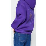 Tarz Bol Kapüşonlu Düşük Kol Uzun Baskılı Geniş Kalıp Kalın içi Polarlı Örme Sweatshirt