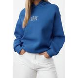 Tarz Bol Kapüşonlu Düşük Kol Uzun Geniş Kalıp Nakışlı Kalın İçi Polarlı Örme Sweatshirt