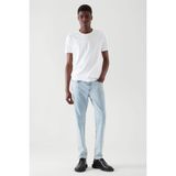 Tarz Cool Beyaz Basic Erkek Slim Fit %100 Pamuklu Kısa Kollu Bisiklet Yaka T-Shirt