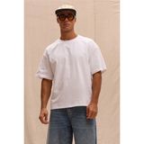 Tarz Cool Erkek %100 Organik Pamuklu Kalın Dokulu Comfort Fit Bisiklet Yakalı T-Shirt - Beyaz