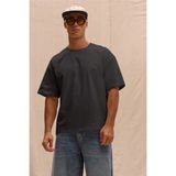 Tarz Cool Erkek %100 Organik Pamuklu Kalın Dokulu Comfort Fit Bisiklet Yakalı T-Shirt - Siyah