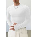 Tarz Cool Erkek Beyaz Uzun Kollu Basic T-Shirt - XL