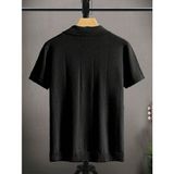 Tarz Cool Erkek Çizgili Kısa Kollu T-Shirt Modern Stil %55 Akrilik %25 Pamuk %20 Polyester - Siyah