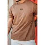 Tarz Cool Erkek Cool Nakışlı Regular Bisiklet Yaka T-Shirt - M - Kahverengi