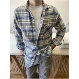 Tarz Cool Erkek Füme-Indigo Çift Cep Kapaklı Slim Fit Oduncu Gömlek - Mavi - Sarı - Beyaz