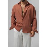 Tarz Cool Erkek Kiremit Embossed Oversize Gömlek