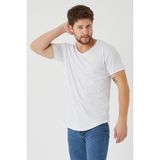 Tarz Cool Erkek Kırmızı Oval Etek Geniş Yaka %100 Pamuk Kısa Kollu T-Shirt - Füme