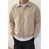 Tarz Cool Erkek Oversize Bomber Ceket Fermuarlı Basic Günlük Şık Mont - Bej