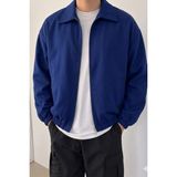Tarz Cool Erkek Oversize Bomber Ceket Fermuarlı Basic Günlük Şık Mont - XL - Lacivert