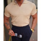Tarz Cool Erkek Patlı Kısa Kollu Polo Yaka Triko T-Shirt - M - Sarı