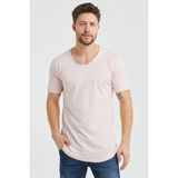 Tarz Cool Erkek Pembe Pis Yaka Salaş T-Shirt - XL