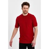 Tarz Cool Erkek Polo Yaka Çizgili Triko T-Shirt - M - Kırmızı