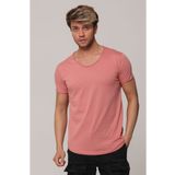 Tarz Cool Erkek Pudra Pis Yaka Salaş T-shirt