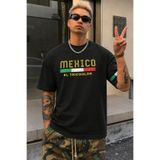 Tarz Cool Erkek Regular Baskılı Tişört Mexico Yazılı %100 Pamuk Rahat Kesim T-Shirt