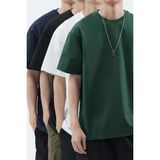 Tarz Cool Erkek Siyah Beyaz Yeşil Lacivert Pamuklu 4'lü T-Shirt Paketi - Çok Renkli