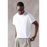 Tarz Cool Erkek Siyah Bisiklet Yaka Kısa Kollu T-Shirt - Beyaz - XL