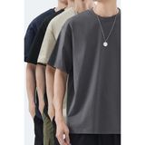 Tarz Cool Erkek Siyah Taş Füme Lacivert Pamuklu 4'lü T-Shirt Paketi - Çok Renkli