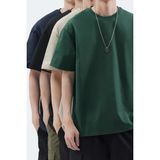 Tarz Cool Erkek Siyah Taş Yeşil Lacivert Pamuklu 4'lü T-Shirt Paketi - Çok Renkli