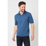 Tarz Cool Erkek Siyah Triko Polo Yaka T-Shirt - İndigo