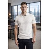 Tarz Cool Erkek Slim Fit Fermuarlı Polo Yaka Triko Tişört - Bordo
