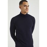 Tarz Cool Erkek Slim Fit Yarım Balıkçı Yaka Basic Triko Kazak - Lacivert - XL