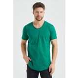 Tarz Cool Erkek Yeşil Çimen Yeşili Pis Yaka Salaş T-shirt