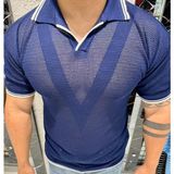 Tarz Cool Erkek Yumuşak Dokulu Polo Yaka Triko T-Shirt - Lacivert