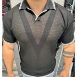 Tarz Cool Erkek Yumuşak Dokulu Polo Yaka Triko T-Shirt - Siyah