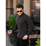 Tarz Cool Füme Erkek Slim Fit Yarım Balıkçı Fitilli Triko KAZAK-TRZ19158R02S