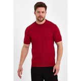 Tarz Cool Kırmızı Erkek Yarım Balıkçı Düz Triko T-SHIRT-TRZ19129R06S - XL
