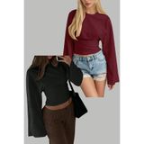 Tarz Cool Siyah - Bordo 2Li Paket Kadın Uzun Kollu Belden Oturtmalı Bluz